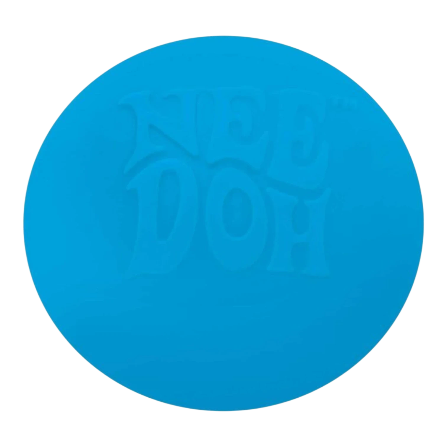 Squish Planet NeeDoh Groovy Glob blue squishy fidget toy with embossed logo. Soft, stress-relieving, and tactile.